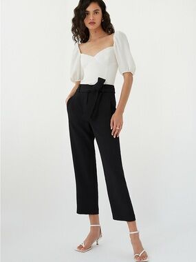 Wilfred Black High-Waist Tie-Belt Cropped Pants